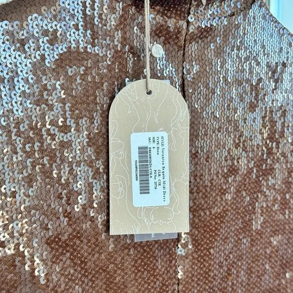 Meshki Brown Sequin Midi Dress - Picture 8 of 8